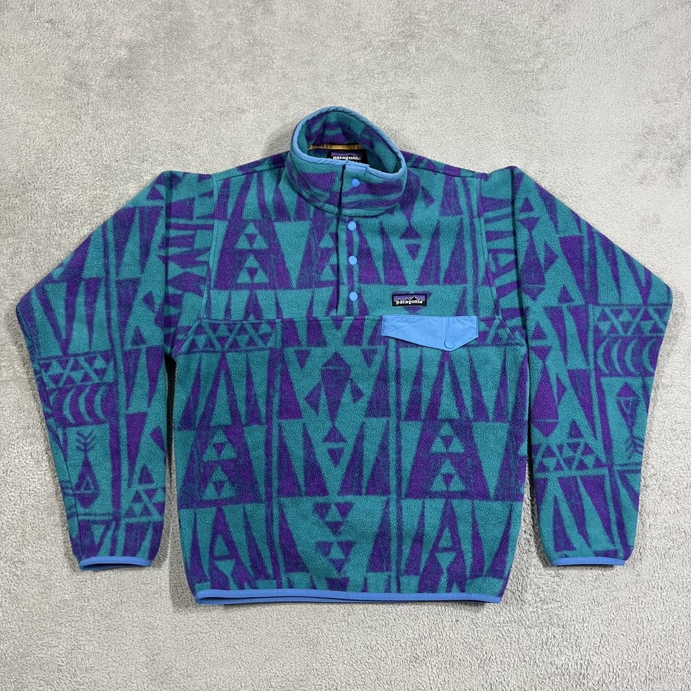 Patagonia Synchilla Snap T Fleece Sweater Mens XXS Unisex Aztec Tribal Pullover
